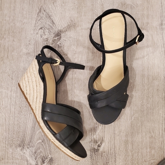 Via Spiga Shoes - NEW Via Spiga Inna Espadrille Wedge Sandal Black